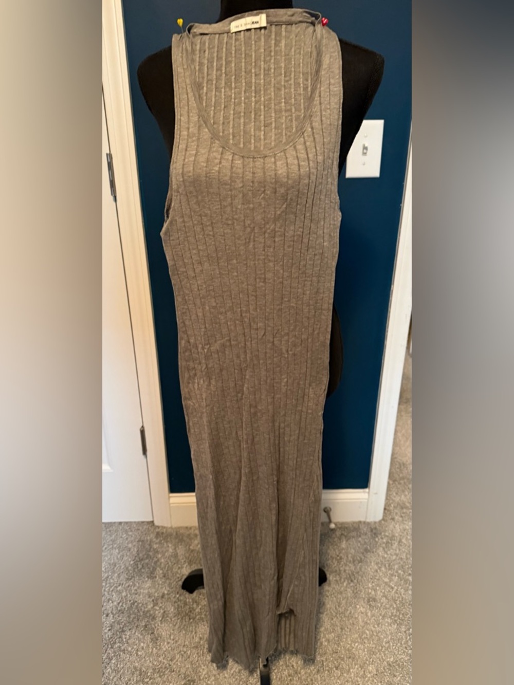 rag & bone Ribbed Gray Maxi Dress